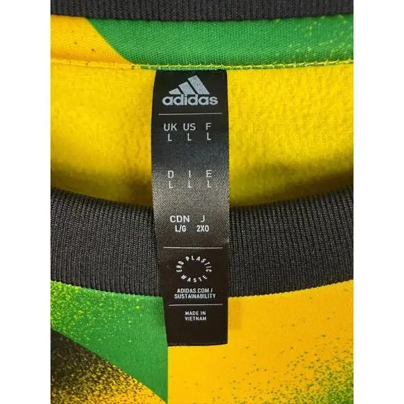 Arsenal Adidas Jamaica 2022 2023 Pre-Match Fleece Lined Jersey Large - Picture 2 of 6